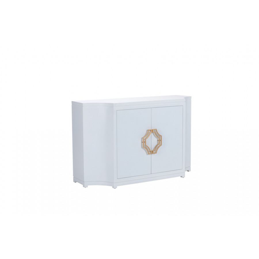 Chelsea House - Jean Credenza in White Lacquer/Gold Leaf