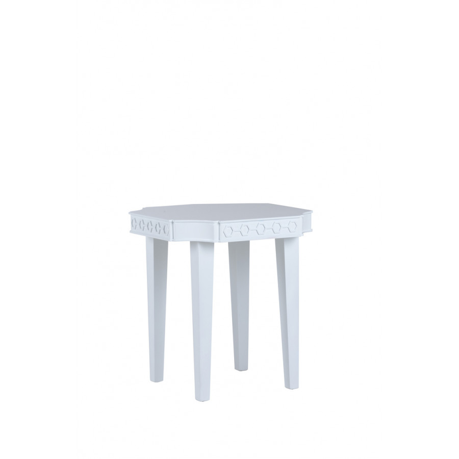 Chelsea House - Thurman Side Table in White Lacquer