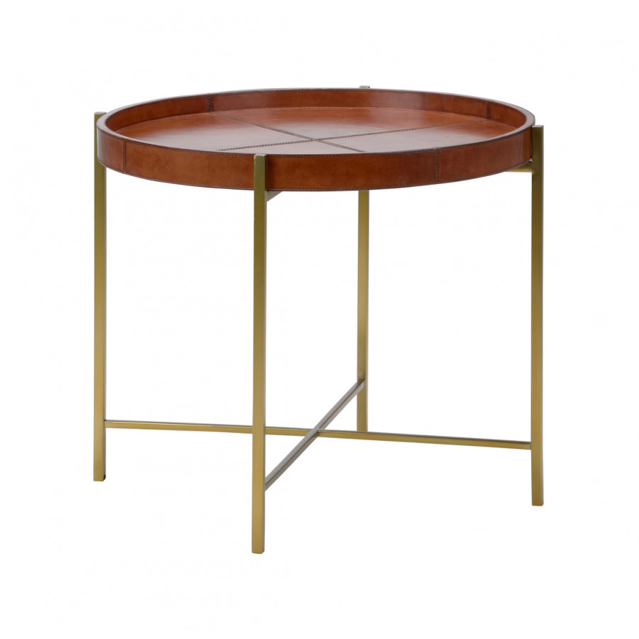 Chelsea House - Loft Side Table in Tan, Leather