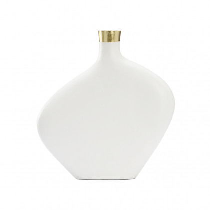 Chelsea House Asymmetric Vase - White/Gold, Large