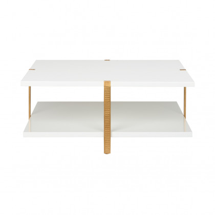 Chelsea House - Ribbed Cocktail Table in White/Antique Gold