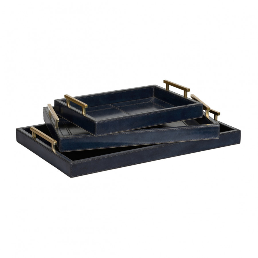 Chelsea House - Assured Trays (S3) in Midnight Blue/Antique Brass