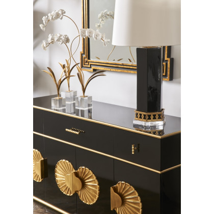 Chelsea House - Palm Beach Buffet Cabinet in Gloss Black/Metallic Gold