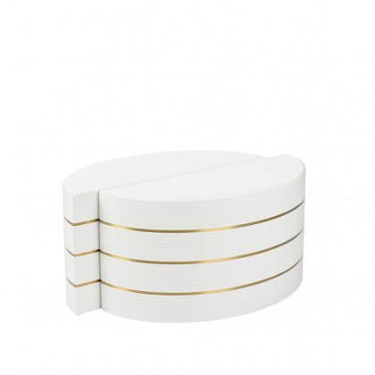 Chelsea House - Mezzaluna Bunching Tables (S2) in White/Silver/Antique Brass