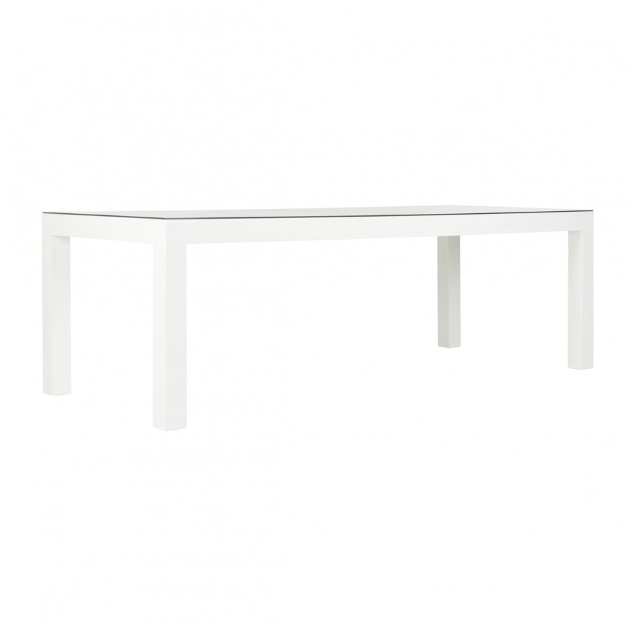 Chelsea House - Sanibel Dining Table in White Lacquer/Clear