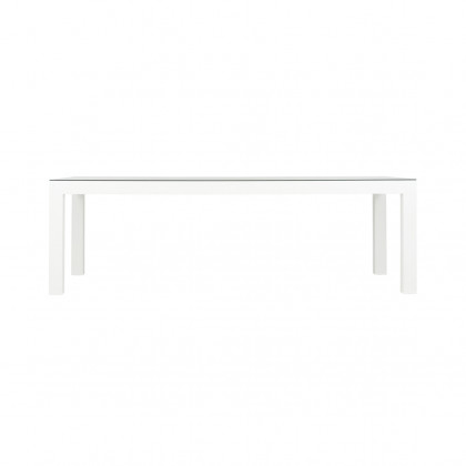 Chelsea House - Sanibel Dining Table in White Lacquer/Clear