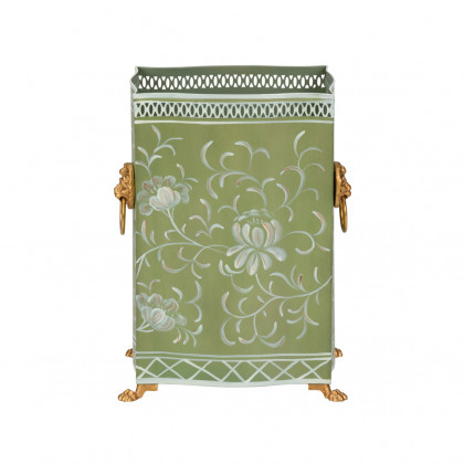 Chelsea House Wastebasket - Green/Cream