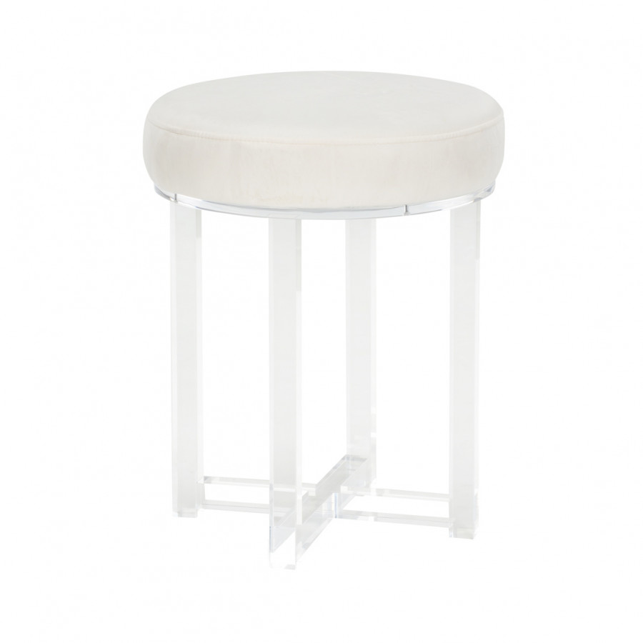Chelsea House - Lucy Acrylic Stool in Clear/Cream