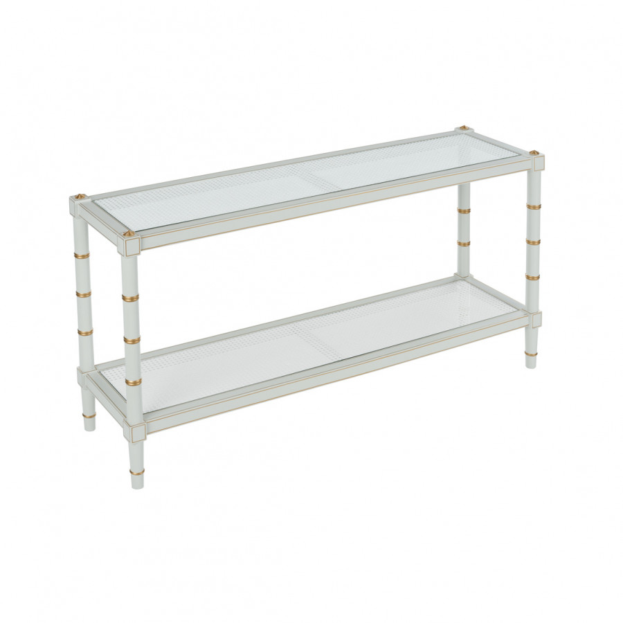 Chelsea House Conner Cane Console - Gray