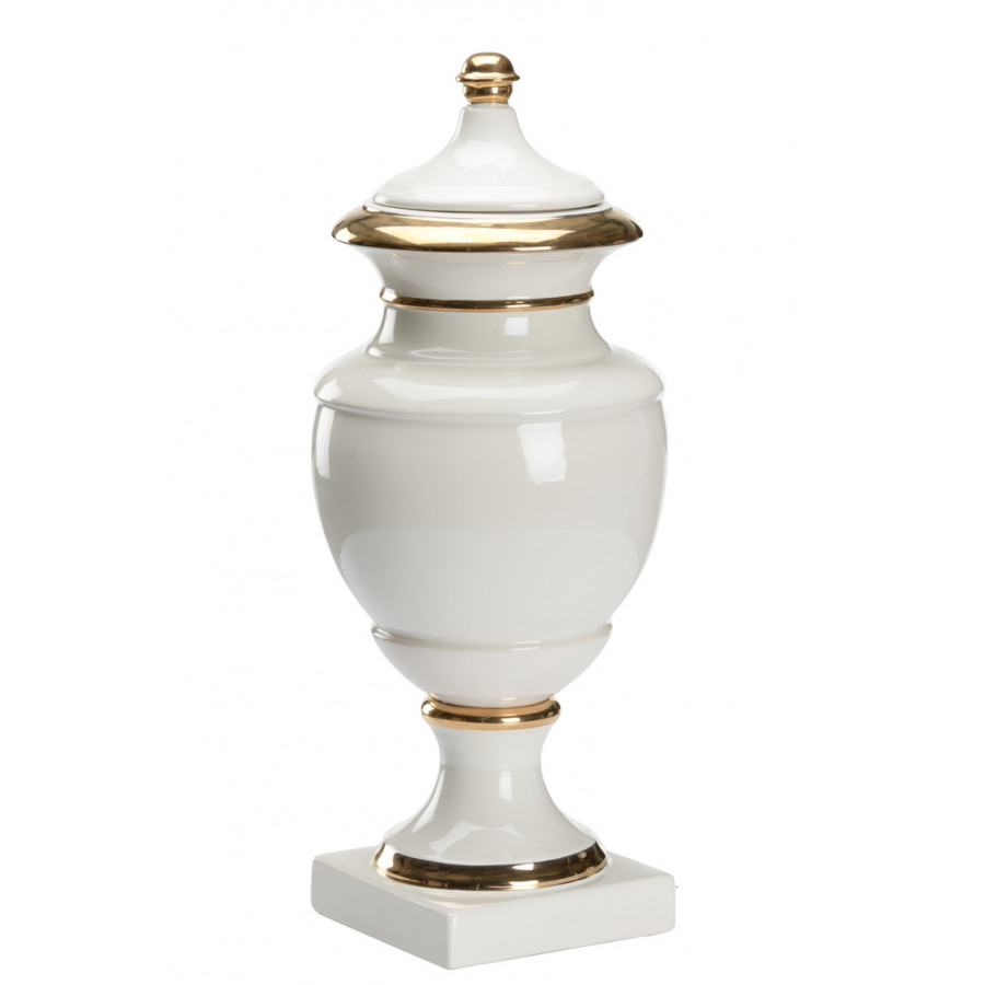 Chelsea House - Sonoma Urn in Ivory/Metallic Gold