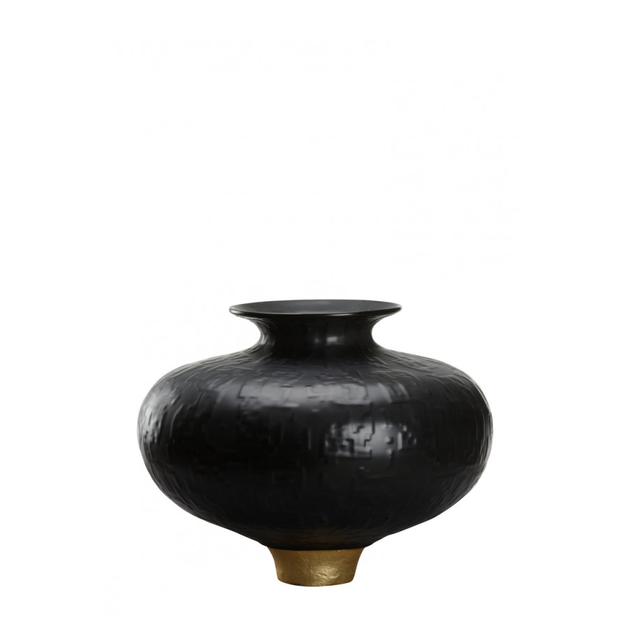 Chelsea House - Tippy Vase in Black/Gold