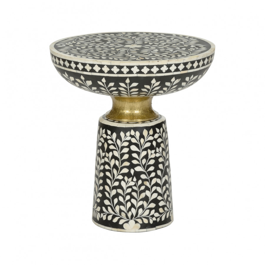 Chelsea House - Lillian Side Table in Black/Natural White