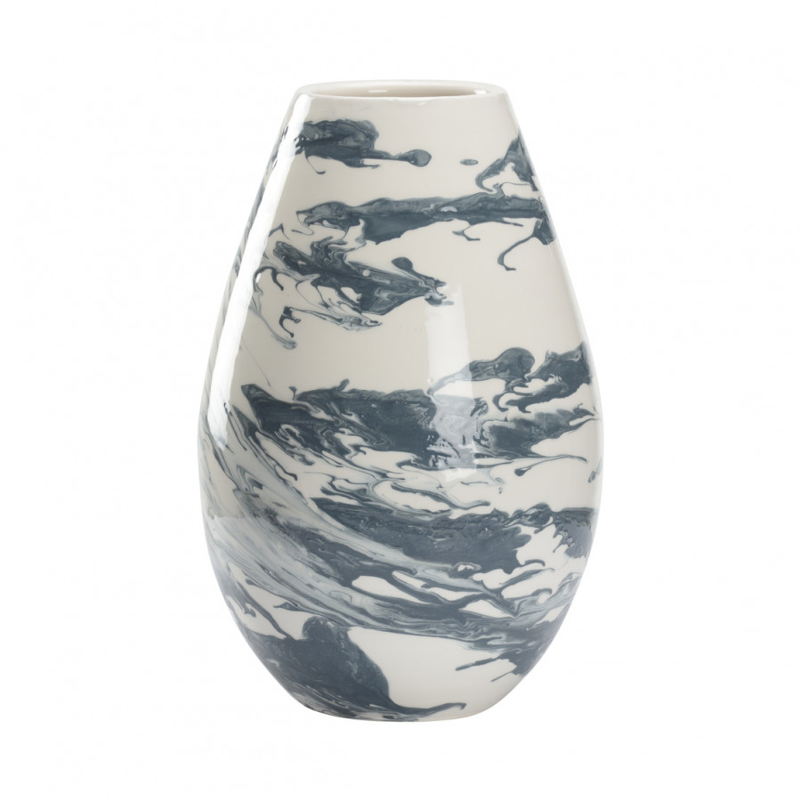 Chelsea House - Grigio Vase in Slate Blue/White