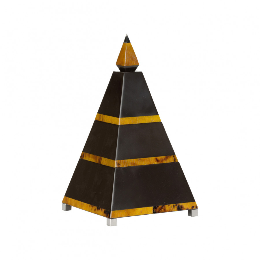 Chelsea House - Pyramid Box in Silver Plated/Tiger Pen