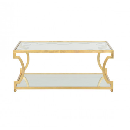 Chelsea House - Vincennes Coffee Table in Gold Leaf/Black/Clear