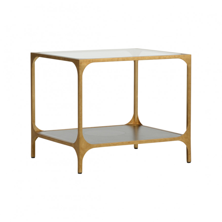 Chelsea House - Herman Side Table in Gold Leaf/Black/Clear