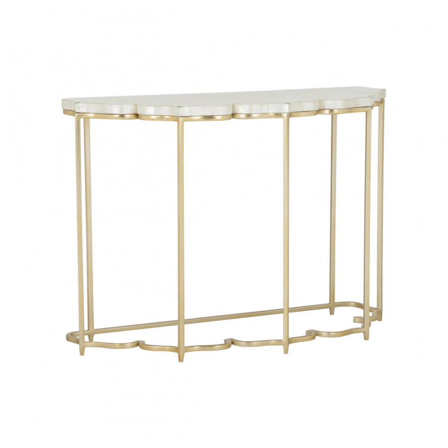 Chelsea House - Lotus Flower Console in Gold/Natural White