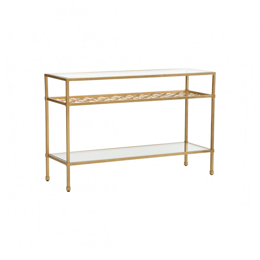 Chelsea House - Pacific Coast Console Table in Antique Gold/Clear