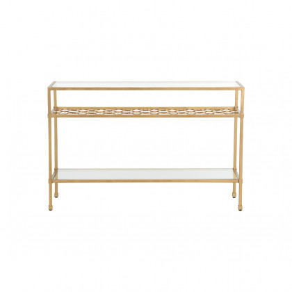 Chelsea House - Pacific Coast Console Table in Antique Gold/Clear