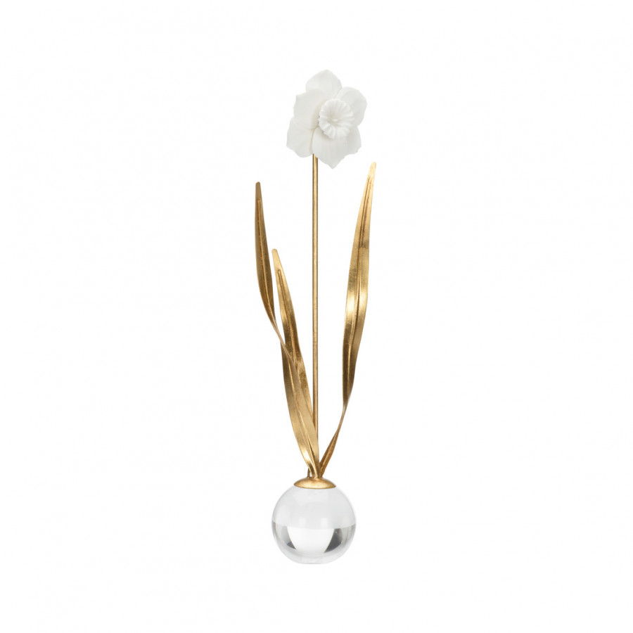 Chelsea House - Daffodil in Antique Gold Leaf/Matte White