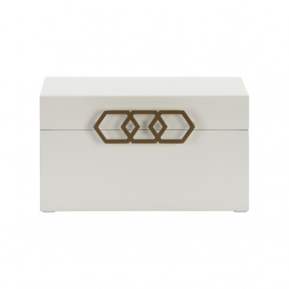 Chelsea House Tiffany Box- White, Small - White/Antique Brass