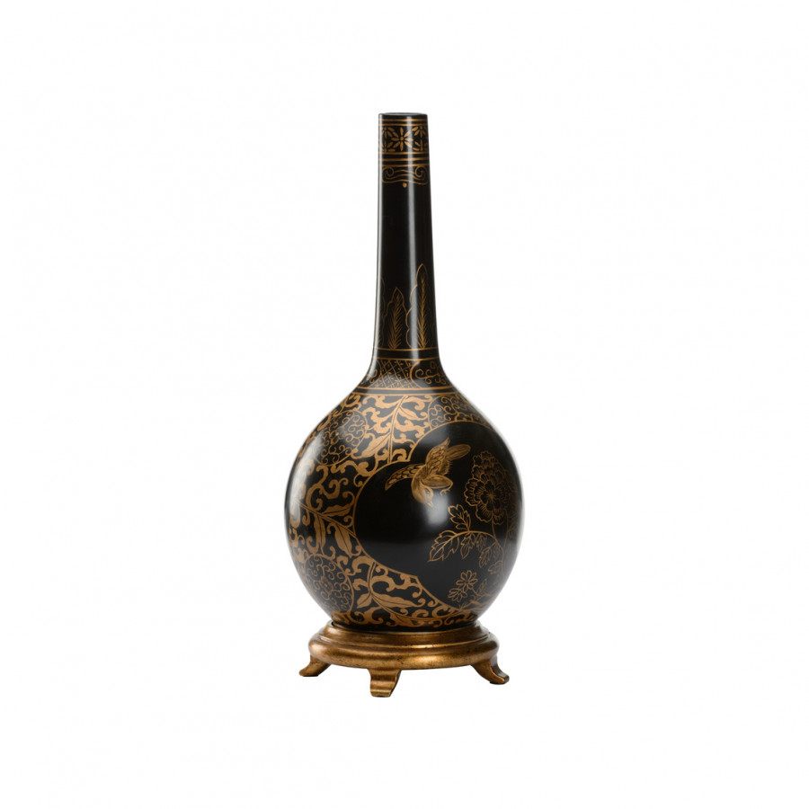 Chelsea House - Bottle Vase in Black, Ceramic