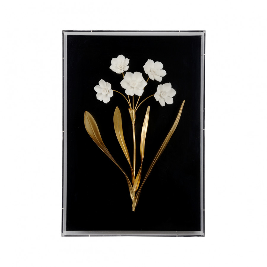 Chelsea House Porcelain Flower B - Black