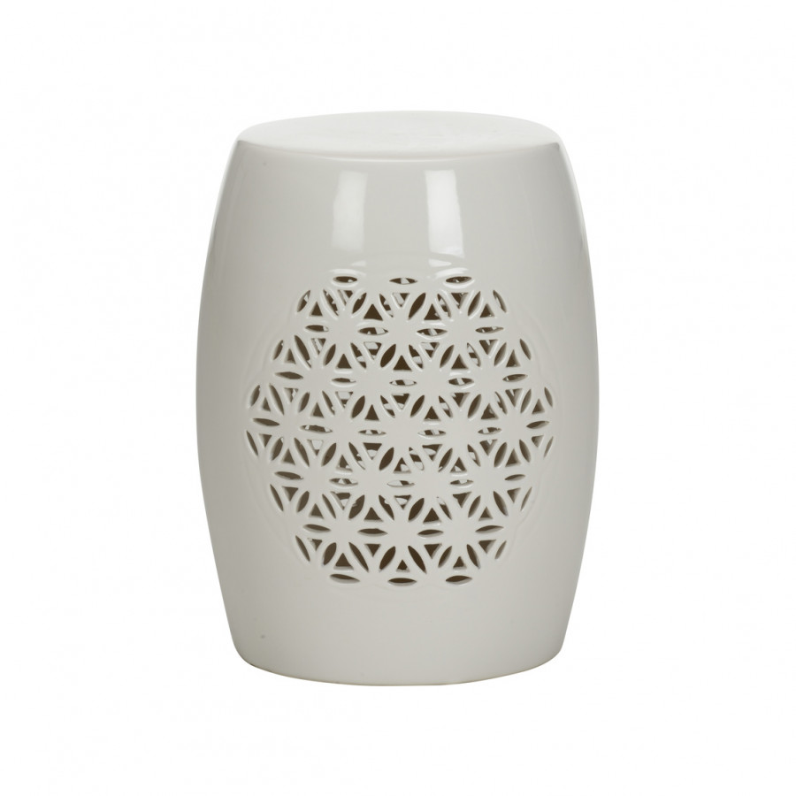 Chelsea House - Flower of Life Garden Seat in White