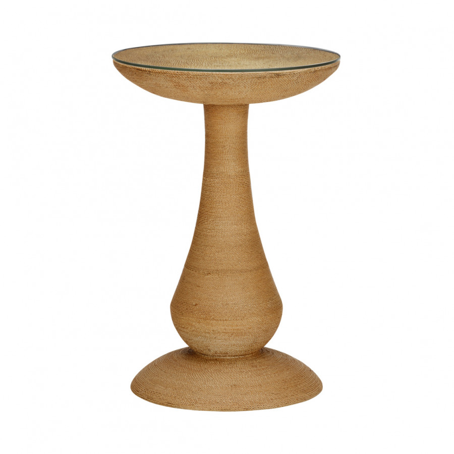 Chelsea House - Twisted Rope Side Table in Natural/Clear/Plain