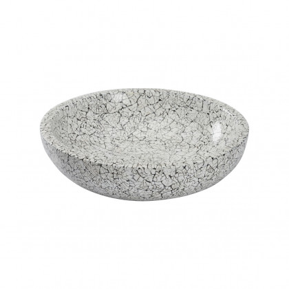 Chelsea House - Crackled Bowl in Black/White