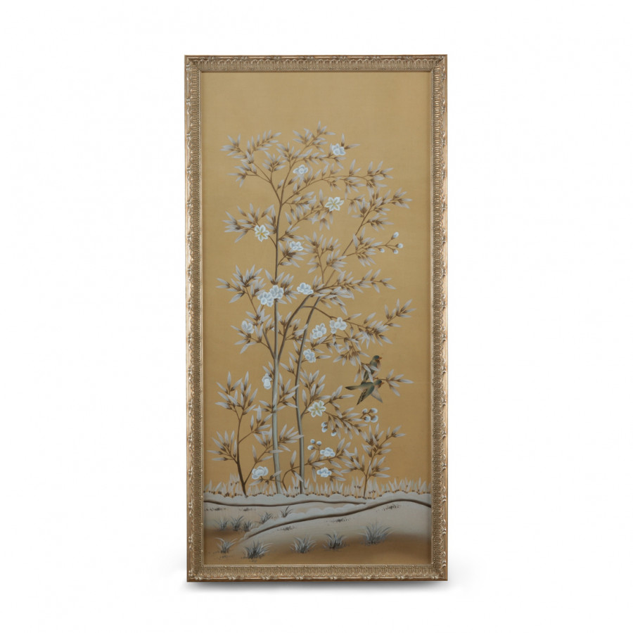 Chelsea House - Uccelli Panel A in Antique Silver Frame