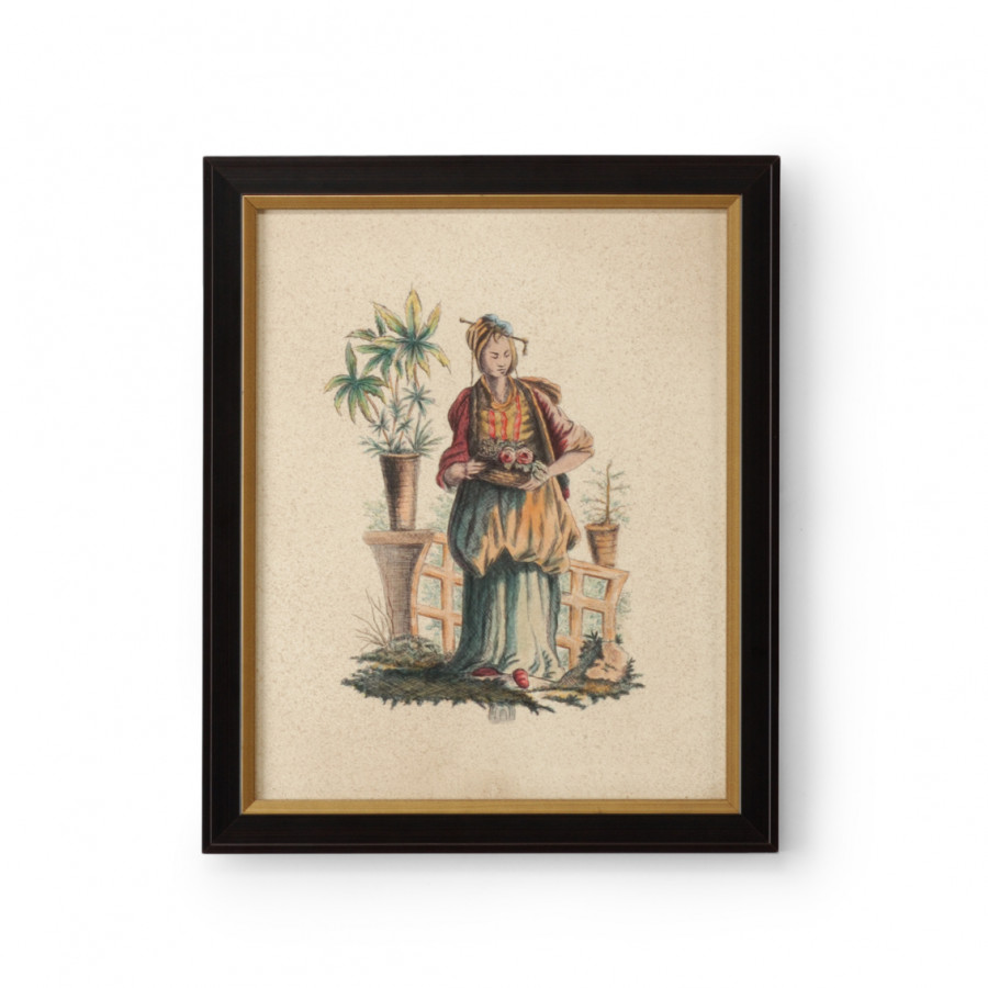 Chelsea House - Pillement Painting II in Brown/Antique Gold