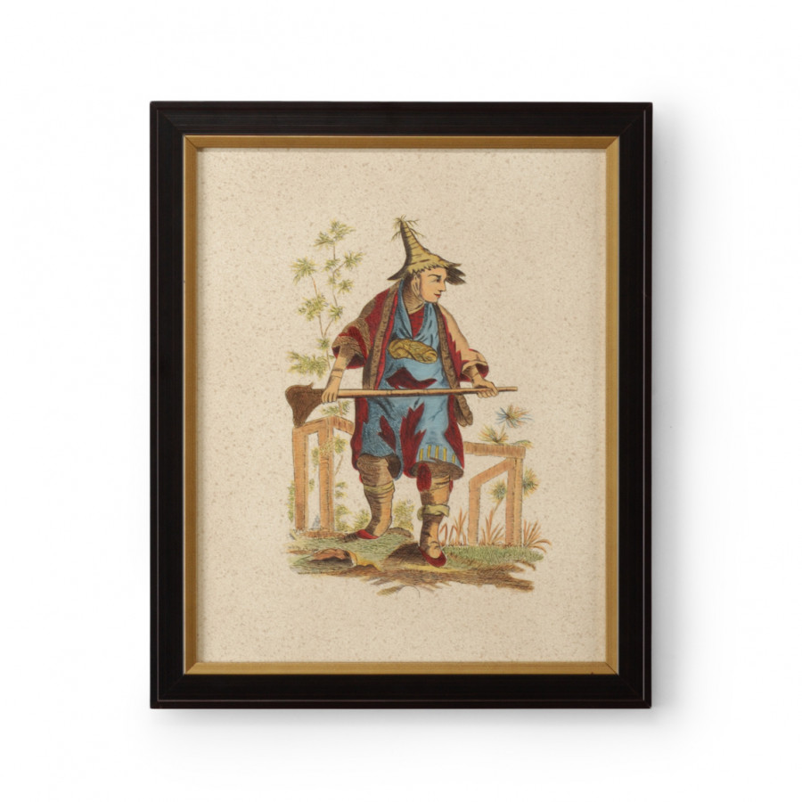 Chelsea House - Pillement Painting V in Brown/Antique Gold