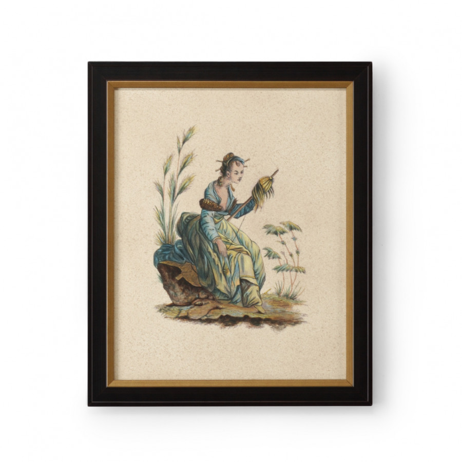 Chelsea House - Pillement Painting VII in Brown/Antique Gold