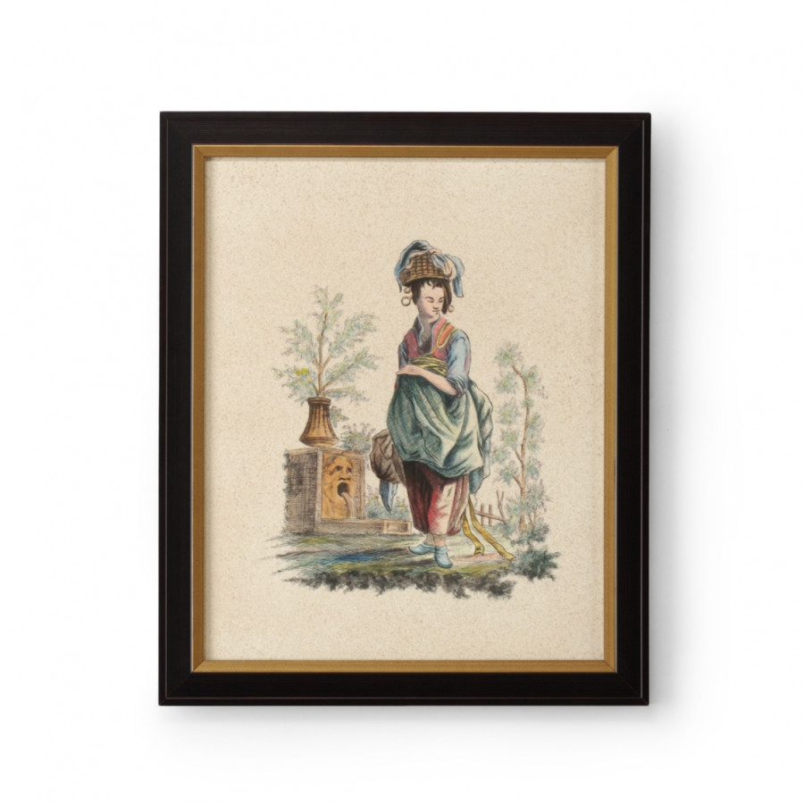 Chelsea House - Pillement Painting VIII in Brown/Antique Gold