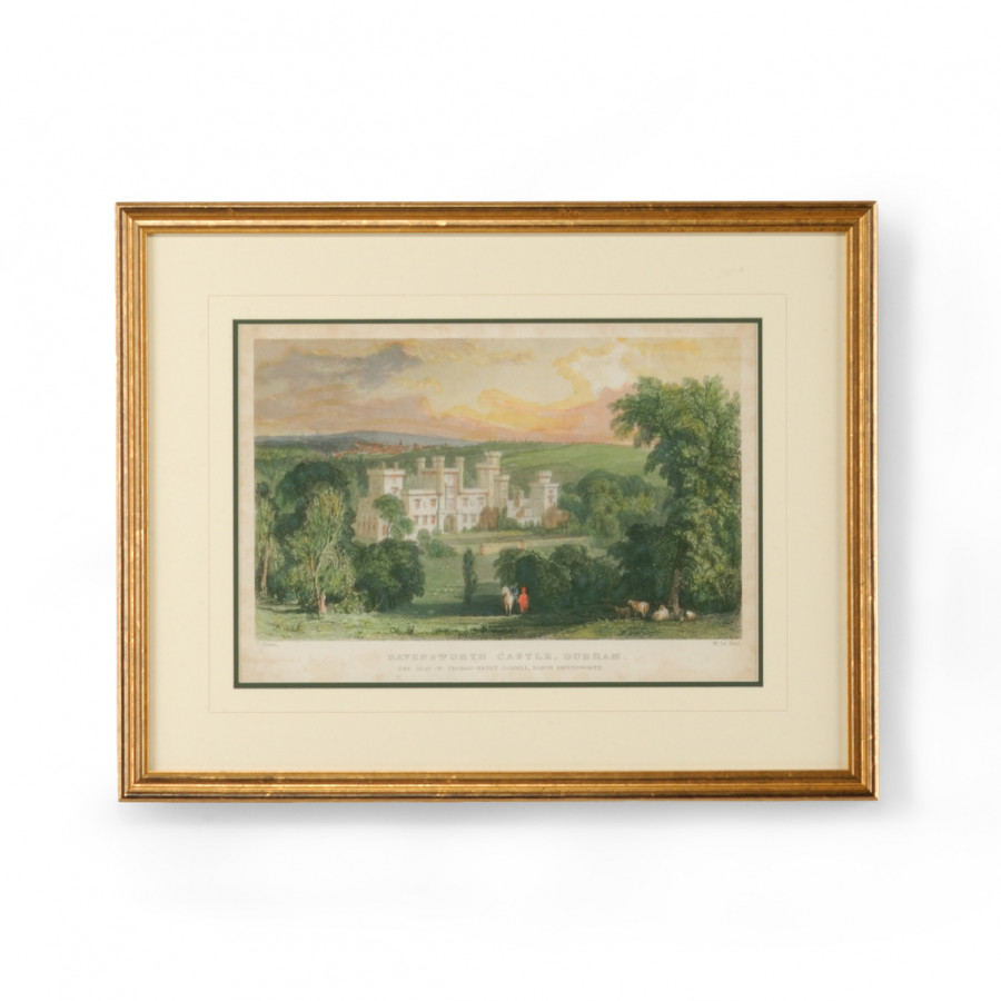 Chelsea House - Ravensworth Castle with Double Mat in Gold Frame
