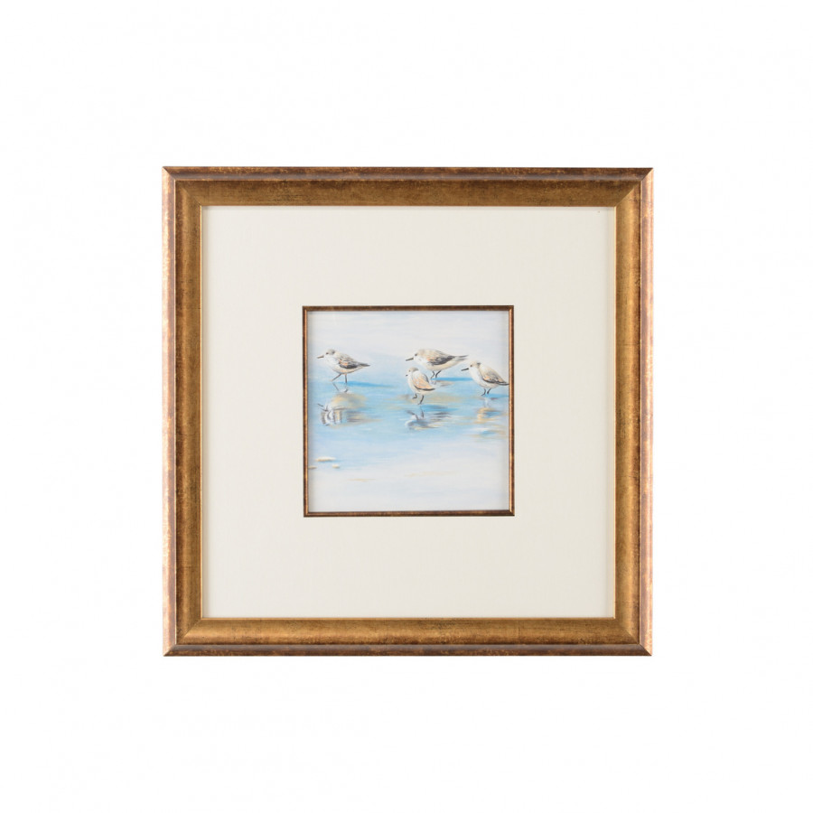 Chelsea House - Sand Piper I with White Mat in Antique Gold