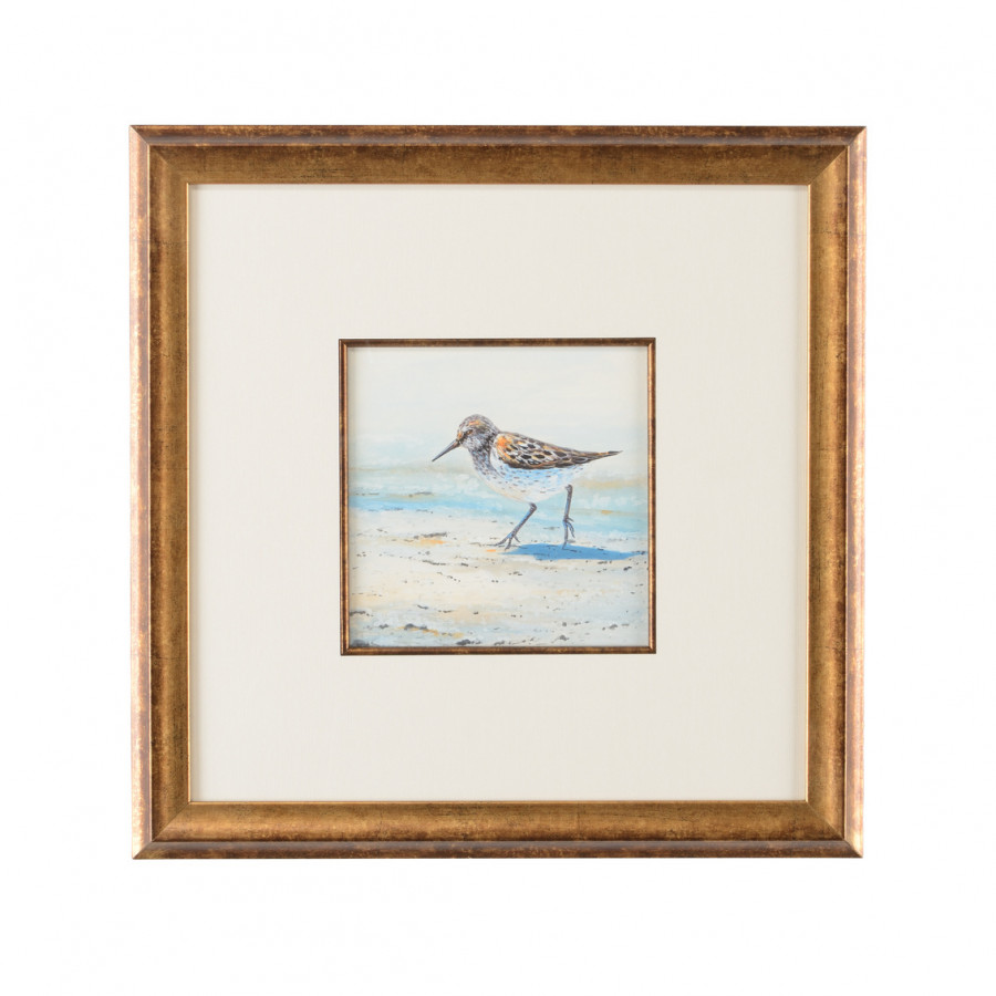 Chelsea House - Sand Piper II with White Mat in Antique Gold