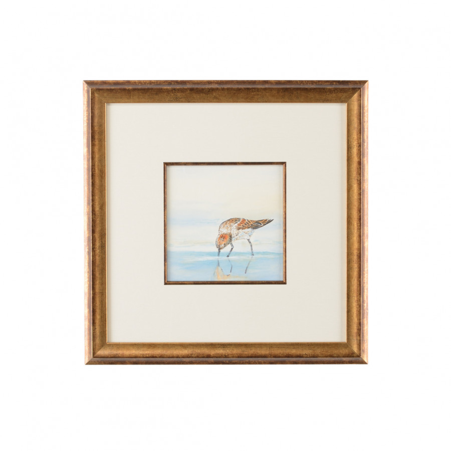 Chelsea House - Sand Piper III with White Mat in Antique Gold