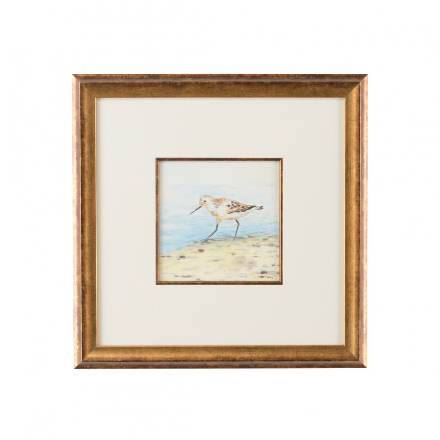 Chelsea House - Sand Piper V with White Mat in Antique Gold