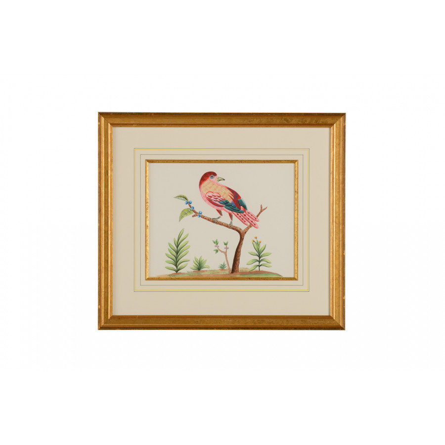 Chelsea House - Pink W/Blue Berries in Gold Frame