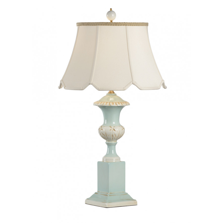 Chelsea House - Wakefield Ceramic Lamp in Light Blue/White