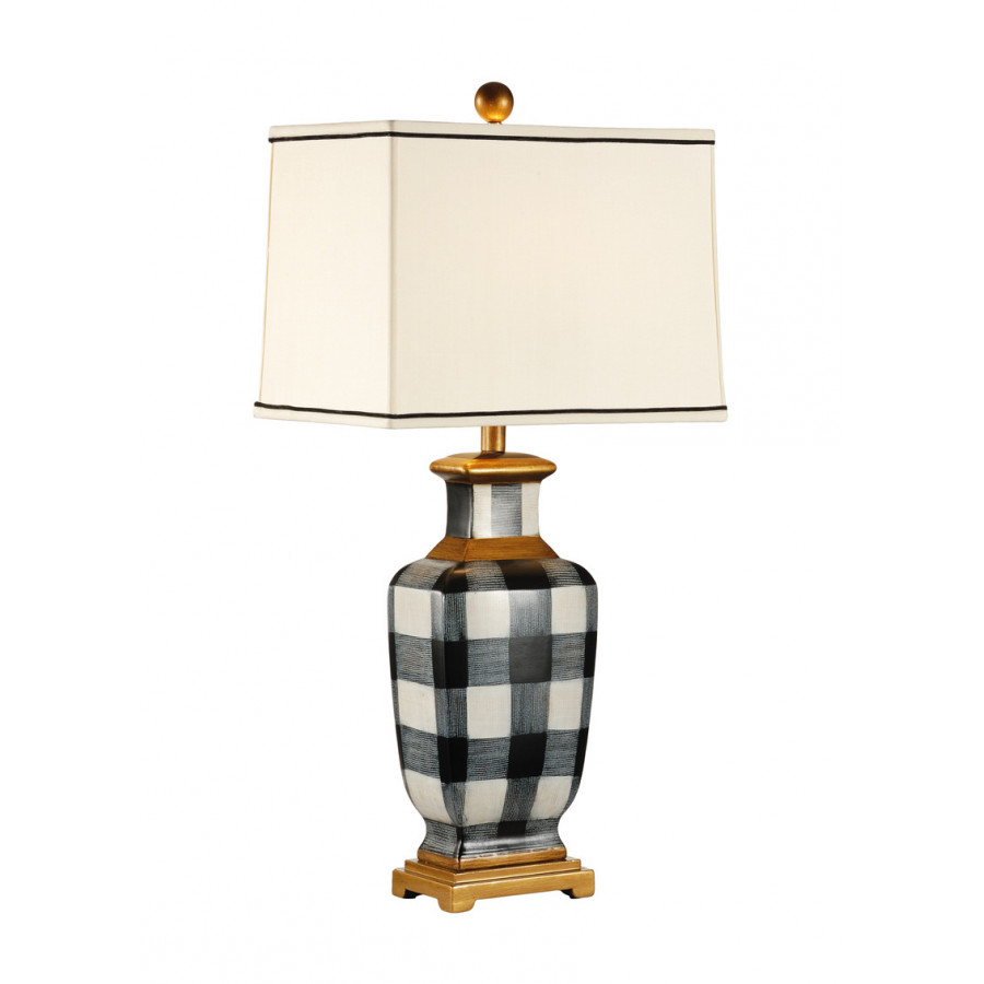 Chelsea House - Plaid Lamp in Black/White