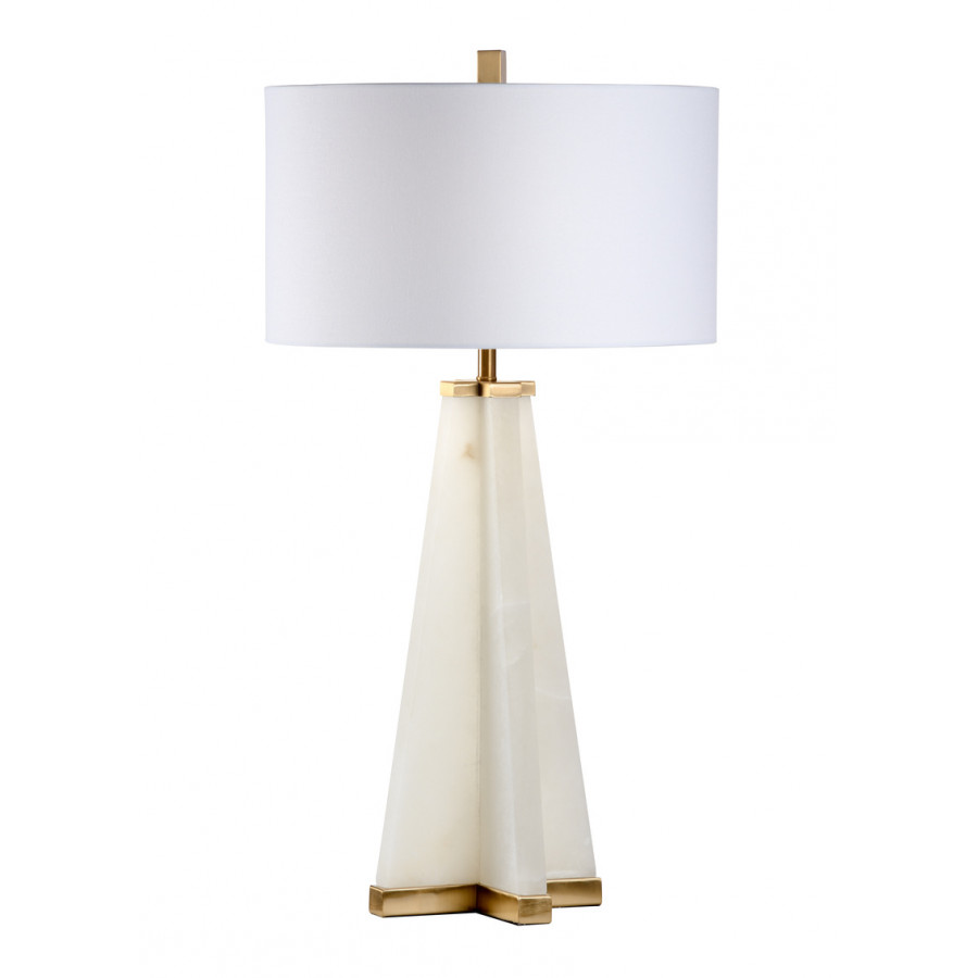 Chelsea House - Alabaster Pyramid Lamp in Natural White