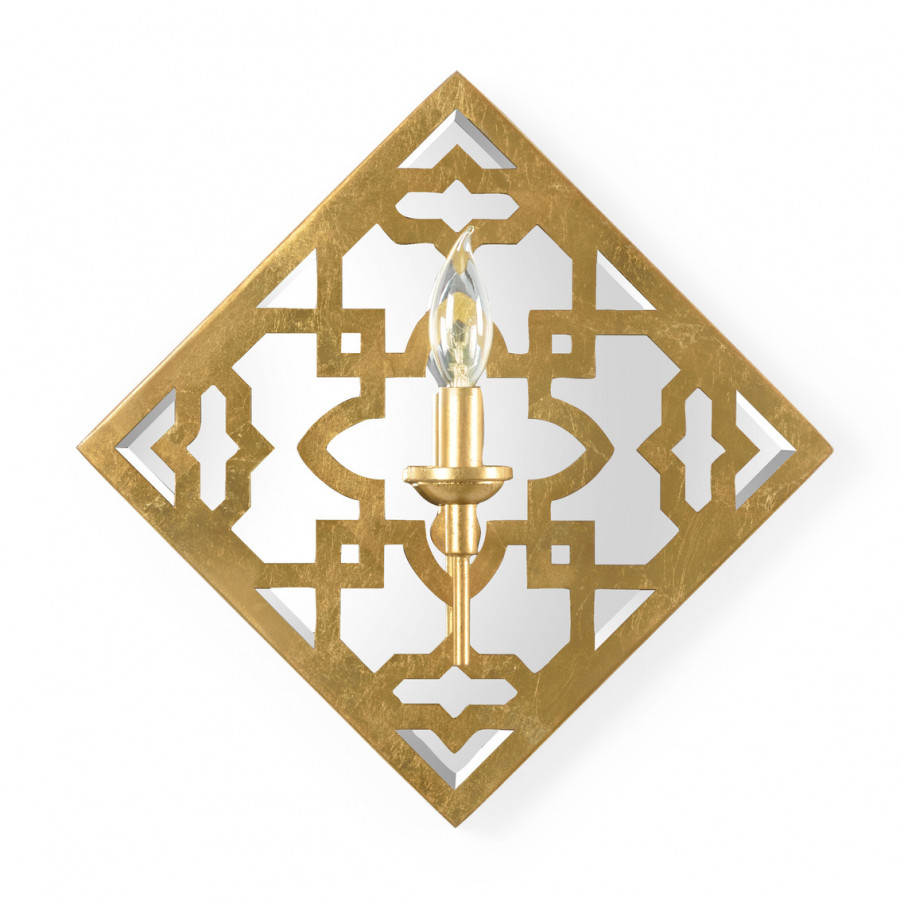 Chelsea House - Agadir Medallion Sconce in Antique Gold Leaf/Clear