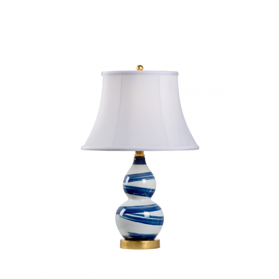 Chelsea House - Swirl Lamp in Cobalt/White