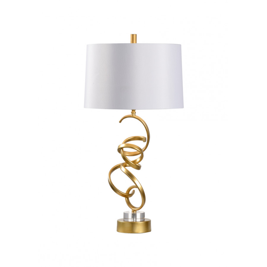 Chelsea House - Swirl Lamp in Antique Gold/Clear