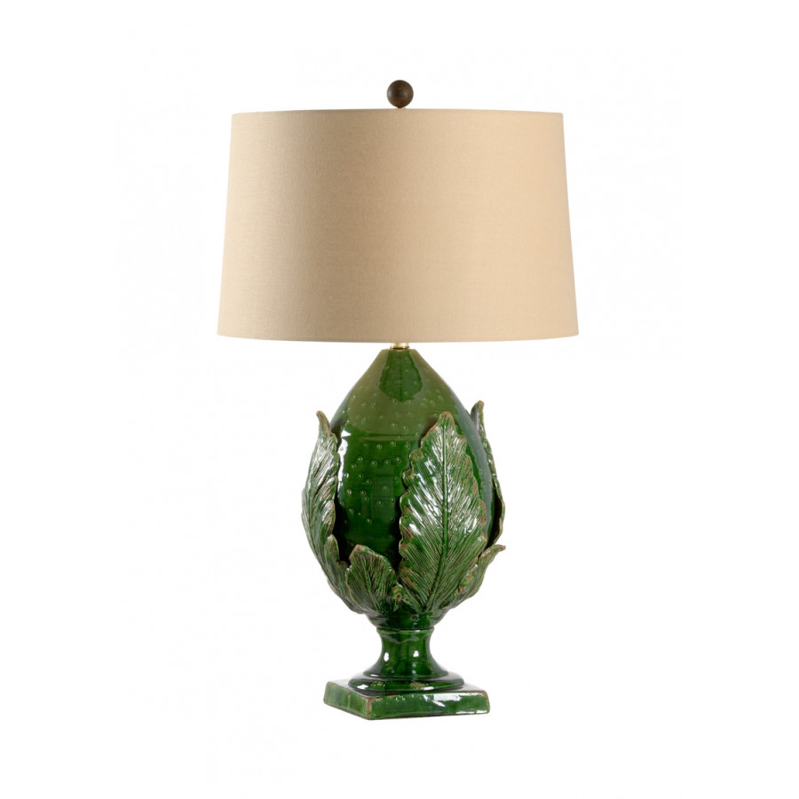 Chelsea House - Large Forest Artichoke Lamp in Aged Emerald Green