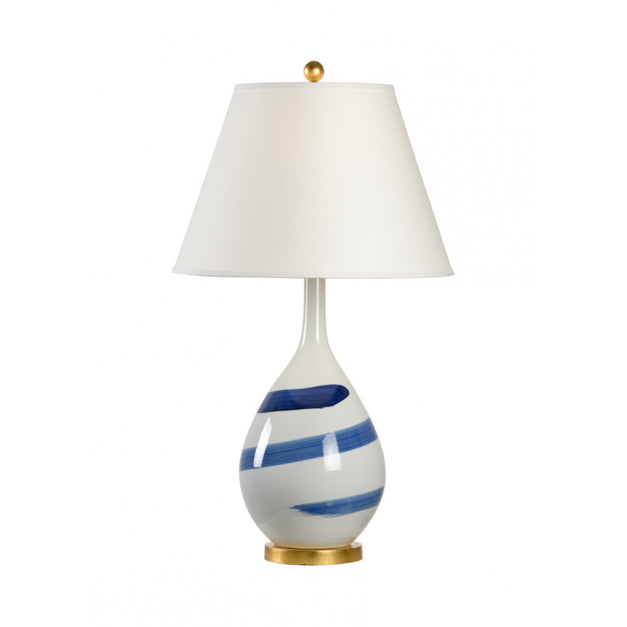 Chelsea House - Swirl Lamp in Blue/White, Porcelain