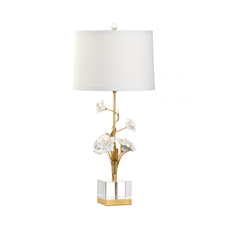 Chelsea House - Large Rose Lamp in Antique Gold